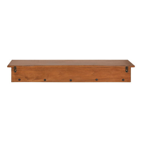 AllModern Shea Poplar Floating Shelf with Hooks & Reviews Wayfair